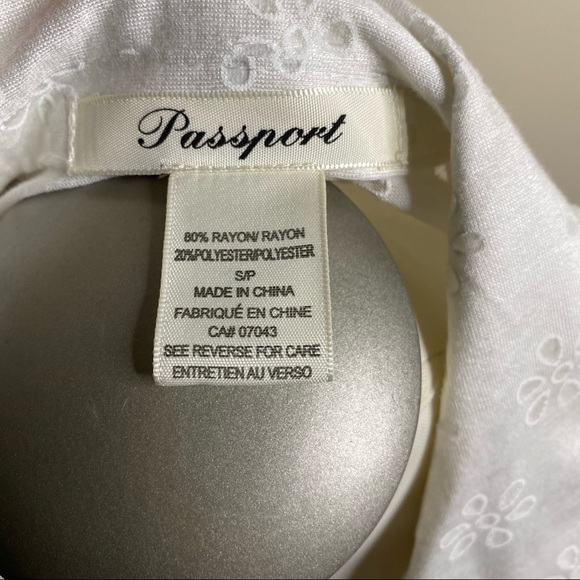 Passport White Button-up Top - Picture 2 of 2